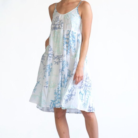 Olivia James The Label Coral Reef Blues Emily Short Dress Size Small - Picture 1 of 13